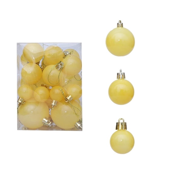 Elainilye Christmas Ornaments Balls, 24 Pack Macaron Colored Christmas Tree Decor, Festive Hanging Orbs for Holiday Parties, Mixed Color Assortment, Yellow