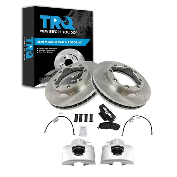 TRQ Front Brake Pad & Rotor Kit BKA29768 Fits Select 1996-2000 Chevrolet K3500 , 1996-2000 GMC K3500