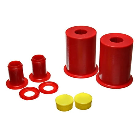 Metal Front Bushings (Energy Suspension 05-13 Ford Mustang Red Front Lower Control Arm Bushings (Must reuse outer metal)