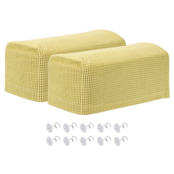 2Pack Stretch Armrest Covers, Couch Arm Slipcovers with Twist Pins, Beige