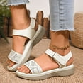 thumbnail image 7 of Quaouag Wedge Sandals For Women Low: Dressy Summer Sandal - Comfortable Sandals, 7 of 7
