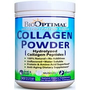 BioOptimal Collagen Powder, Grass Fed Collagen Peptides (30 Day Supply)