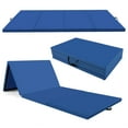 thumbnail image 1 of Costway 10' x 4' x 2" 4-Panel Folding Exercise Mat with Carrying Handles for Gym Yoga Navy, 1 of 10