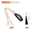 thumbnail image 2 of Uxcell Purse Chain Strap, 39 Inch Leather Chain Straps Purse Strap Replacement Flat Chain Strap with Tassel for Crossbody Bag Handbag Woman, Black Gold, 2 of 6