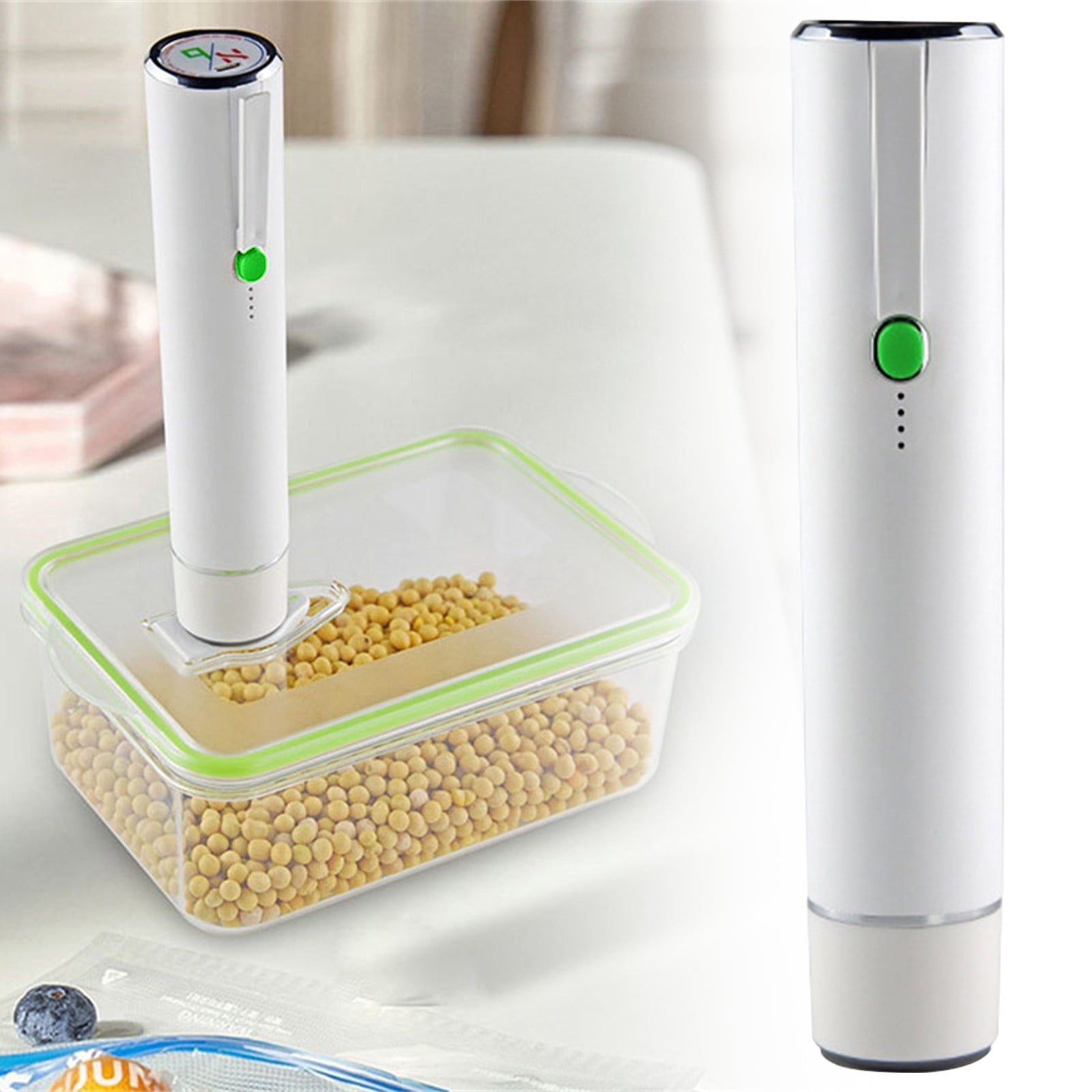 1 Pcs Handheld Vacuum Sealer,Vacuum Sealer For Food, 7.56 Inch Food Sealer Machine,Handheld Vacuum Sealer Machine, Portable Cordless Bag Sealer For Fruits, Fridge, Meats, Leftovers,White