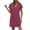 Wine, variant on Efsteb Summer Dresses for Women 2025 V-Neck Mini Dress Fashion Sundresses Summer Short Sleeve Comfy Solid Color Casual Dresses (Blue,M)