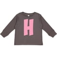 thumbnail image 3 of Inktastic Pink and White Polka Dots Letter H Boys or Girls Long Sleeve Toddler T-Shirt, 3 of 5