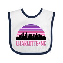 Inktastic Charlotte North Carolina Gifts Skyline Girls Baby Bib