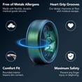 thumbnail image 4 of King Will Men's Silicone Wedding Bands, 8mm Comfort Fit with Unique Inner Groove Design, Rubber Engagement Rings for Daily Wear and Activities, Dark Green, Size 7, 4 of 6