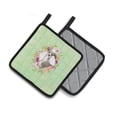 thumbnail image 2 of Italian Greyhound Green Flowers Pair of Pot Holders, 2 of 4