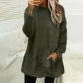thumbnail image 3 of WMTBSRSW Womens Crewneck Sherpa Sweatshirts Oversized Sweatshirts Long Sleeve Fuzzy Fleece Pullover Casual Loose Fluffy Blouse Tops Army Green XX-Large, 3 of 6
