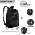 thumbnail image 4 of Bulopur Red Rose Black Cat Kids Backpack Set 5 Pcs Gothic Cool Kids Bookbag with Lunch Bag, Pencil Case, Water Bottle Cover and Wrist Strap for Teen Girls Grade 1-6, 4 of 8