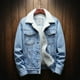 thumbnail image 2 of Chaquetas de Mezclilla Prendas de Vestir Para Hombres Chaqueta de Mezclilla Casual Y Cuello Alto de Terciopelo Abrigo de Chaqueta de Un Solo Pecho Odeerbi  ODB-4, 2 of 5