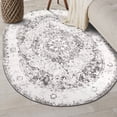 thumbnail image 6 of World Rug Gallery Vintage Oriental Distressed Medallion Area Rug - Gray 5'x6'6" Oval, 6 of 8