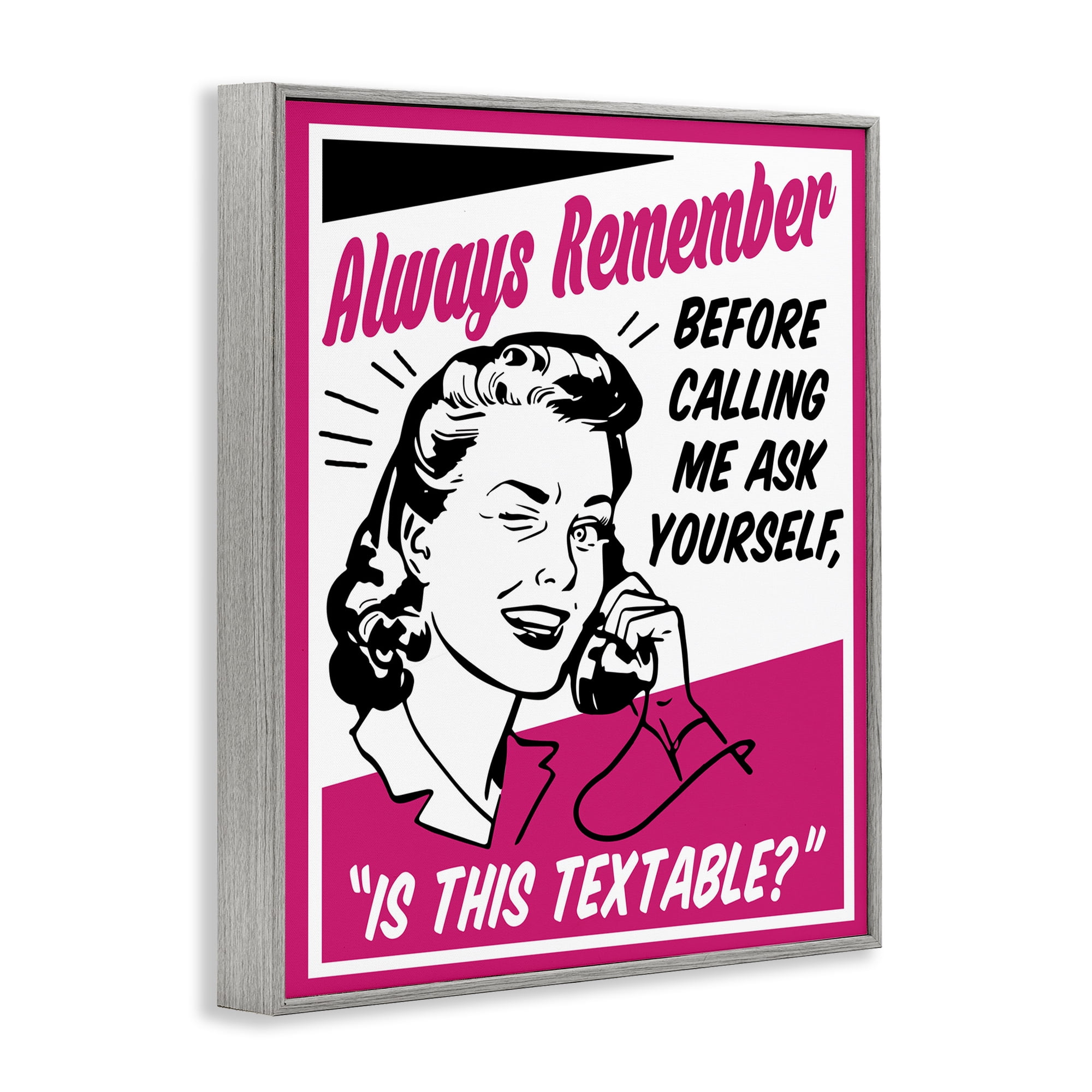 Stupell Industries Funny Is This Textable Novelty Painting Gray Framed Art Print Wall Art, 24 x 30