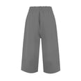 thumbnail image 6 of Wide Leg Capri Pants for Women Elastic Waist Cropped Trousers Loose Casual Lightweight 2026 Summer Lounge Beach Pull On Capris 20" 21" 22" Inseam Gray L, 6 of 9