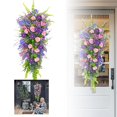 thumbnail image 3 of WIFKLSIIPG Couronne Porte d'Entrée à l'Envers Couronne de Roses Décoration Suspendue Décoration de Porte d'Entrée Atmosphère Printanière, 3 of 9