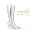 thumbnail image 3 of BLISSFUL STEP Pointed Toe Stiletto Heels Knee High Boots for Women, 3 of 6