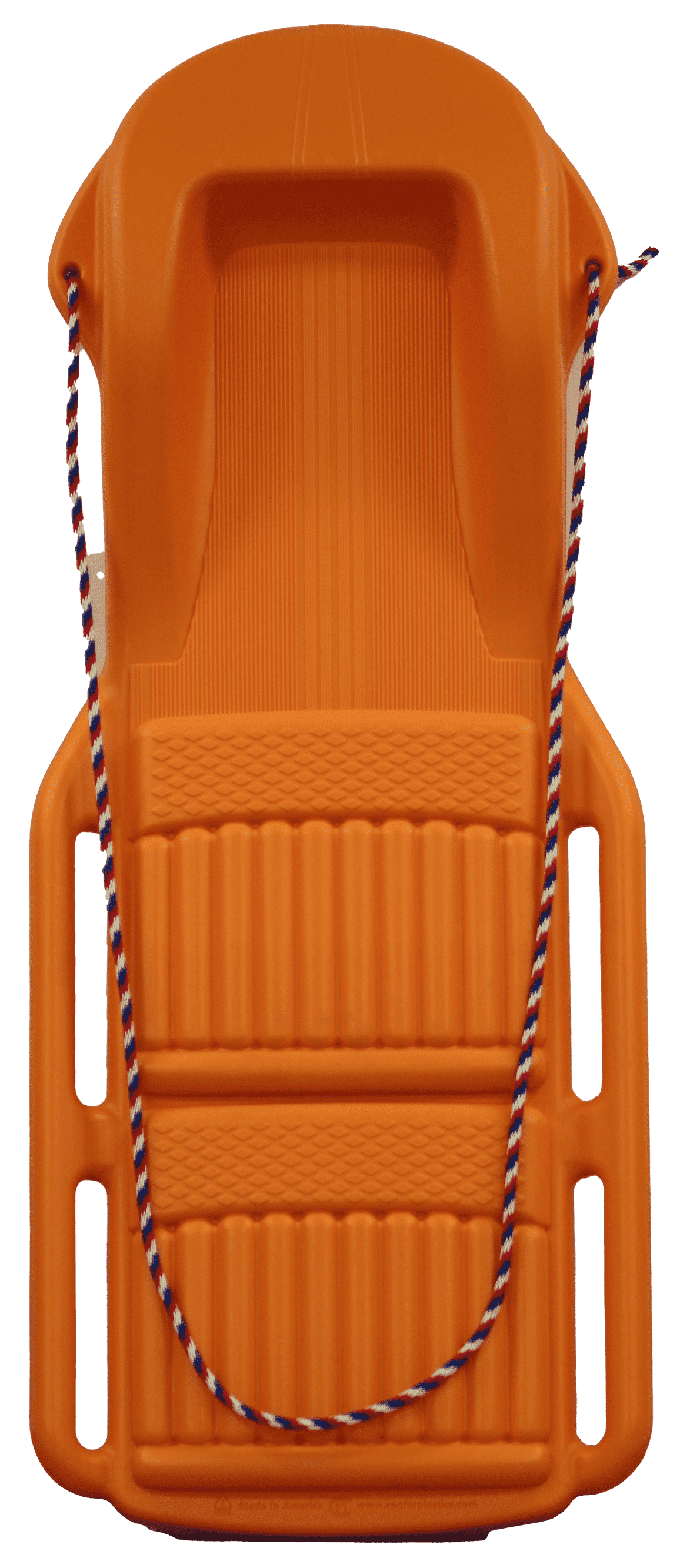 The Original Retro Racer Snow Sled by Confer Plastics, Durable Design for All Ages, Made in USA. - Atomic Orange