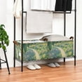 thumbnail image 3 of Yayeee Foldable Storage Basket for Shelves with Handles Set of 2 Waterproof Cloth Bins, Art Garden Scene, 3 of 7
