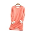 thumbnail image 4 of Camisa de base con forro polar para otoño e invierno Camisa de polar gruesa de talla grande y longitud media para mujer, 4 of 6
