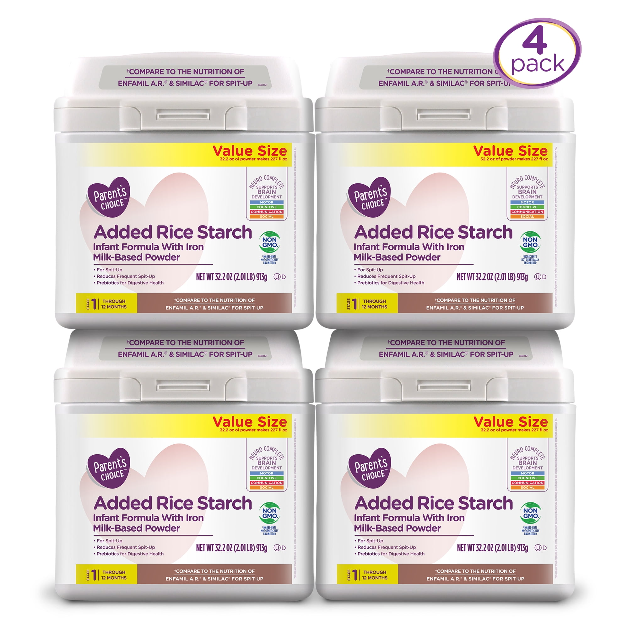 parents choice formula added rice starch
