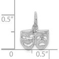 thumbnail image 4 of 14k White Gold Solid Comedy/Tragedy Charm - 7mm, 4 of 6