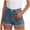 Navy, variant on Durtebeua Woman Jean High Waisted Shorts Stretchy Ladies Fray Casual Denim Shorts Navy XL