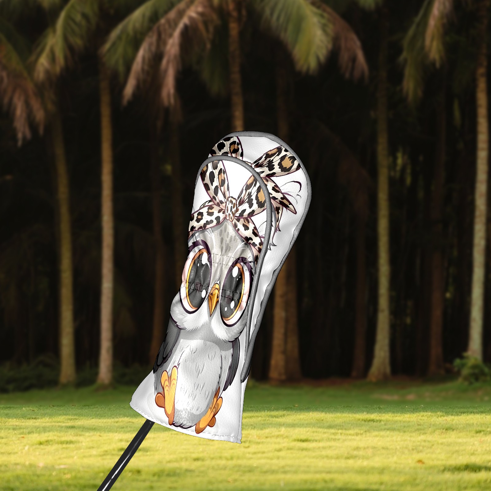 Golf Club Covers, Owl Premium PU Leather Driver Hybrid Putter Head Covers with Velvet Lining, Waterproof Golf Gifts for Men Women