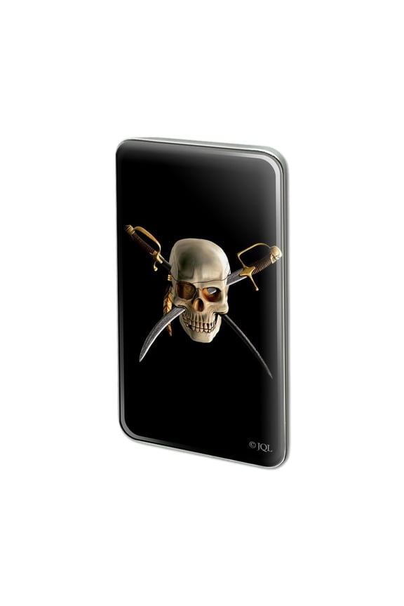 Pirate Skull Crossed Swords Patch Metal Rectangle Lapel Hat Pin Tie Tack Pinback