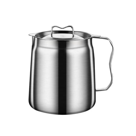 

Container Oil Storage Can with Filter Grade Stainless Steel Cooking with Lid for Hot Oil Storing Frying Oil 2L
