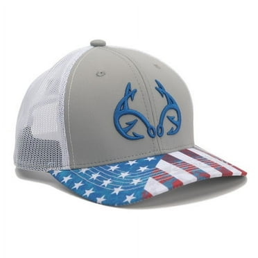 Realtree Fishing Hat Mesh Back Snapback US Flag Design, Polyester