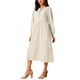 thumbnail image 4 of VESTIDO BOHEMIO DE MUJER INSPIRE CHIC Con Cuello en V con Cordón, Cintura Alta, Mangas Largas y Longitud Midi Talla S Albaricoque, 4 of 6