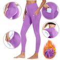 thumbnail image 3 of Babcutegg Womens Yoga Pants Lightweight Gym Pants Quick Dry High Waist Soild Color Sport Clothes for Women Purple Size S, 3 of 9