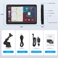 thumbnail image 5 of 7" Portable Wireless CarPlay Screen for Car – Apple CarPlay & Android Auto, HD Touch Screen Car Stereo, Bluetooth, GPS Navigation, Voice Control, Plug-and-Play with FM/AUX/Mirror Link (Black), 5 of 5