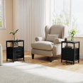 thumbnail image 6 of SWEETCRISPY 2-Drawer Nightstand with Charging Station, USB & Type-C Ports, Adjustable Fabric Drawers, Sturdy Metal Frame, Space-Saving Design for Bedroom & Living Room,Black, 6 of 9