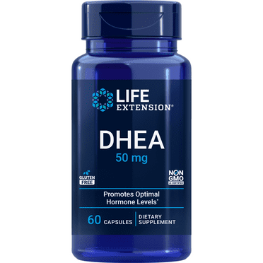 Life Extension DHEA 50 mg – Hormone balance supplement, memory, muscle mass and bone density support, healthy sex drive, gluten-free, non-GMO, 60 Capsules