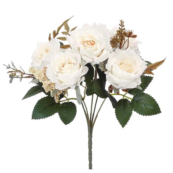 Tahtuvzn Christmas Decorations Home Decor Artificial flowers Flannel Rose for Wedding Party Bouquet, Gifts for Women, White