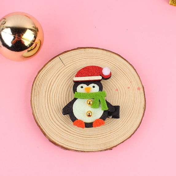 D-GROEE 6PCS Christmas Side Clip Colorful Anti-slip Plaid Print Durable Red Berry Fix Hair Lightweight Bow-knot Girl Hair Clip Gift