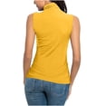 thumbnail image 7 of Sleeveless Turtlenecks Tank Tops for Women Tunic Plus Size Mock Neck Side Pleated Soft Basic Stretch Slim Blouses, 7 of 7