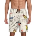 thumbnail image 3 of Lsque Little Birds Mens Sleep Pajama Shorts,Short Pajama Pants, Cotton Ultra-Soft Knit-Small, 3 of 9