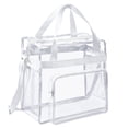 thumbnail image 2 of 1PC Clear PVC Tote Bag, Transparent Security Compliant Shoulder Bag for Work, Sports Games, Gym & Concert Events, 2 of 9