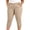Beige plus size capri pants a1, variant on Cagogo Women Plus Size Capri Pants Elastic Waist Casual Cropped Pants with Pockets Summer Travel Trousers Loose Lounge Beachwear, Navy 3XL
