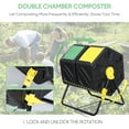 thumbnail image 6 of ZenSports 37Gal Outdoor Composter Dual Chambers Tumbler Bin Sliding Doors, Black, 6 of 11