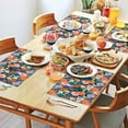 thumbnail image 2 of Pioneer Flower Floral Print Pattern Summer Placemats Table Placemats Set Of 4-Linen Kitchen Washable Placemats Table Mats 12x18 Inch Non-Slip Heat Resistant, 2 of 5