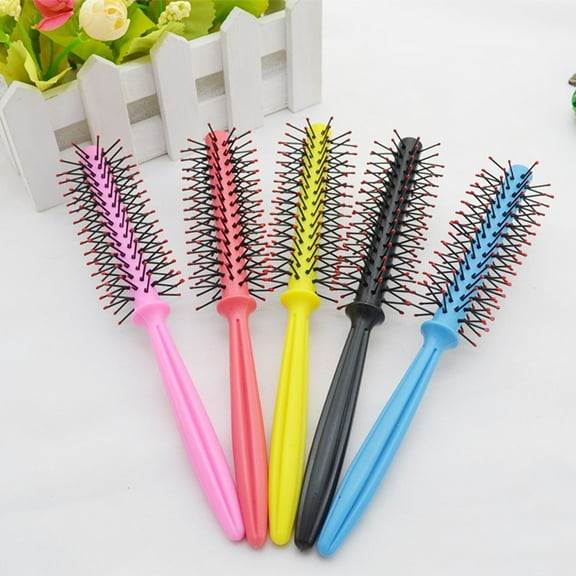 KAJNBN 1Pcs Round Hair Brush For Curly Hair Styling Assorted Color 20Cm