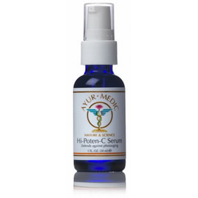 Suero Ayur Medic Hi-Poten-C - Suero facial de vitamina C con 10% de BV-OSC vitamina C estable vitamina E Neossance escualano y mezcla de antioxidantes. Para todo tipo de piel 1oz.