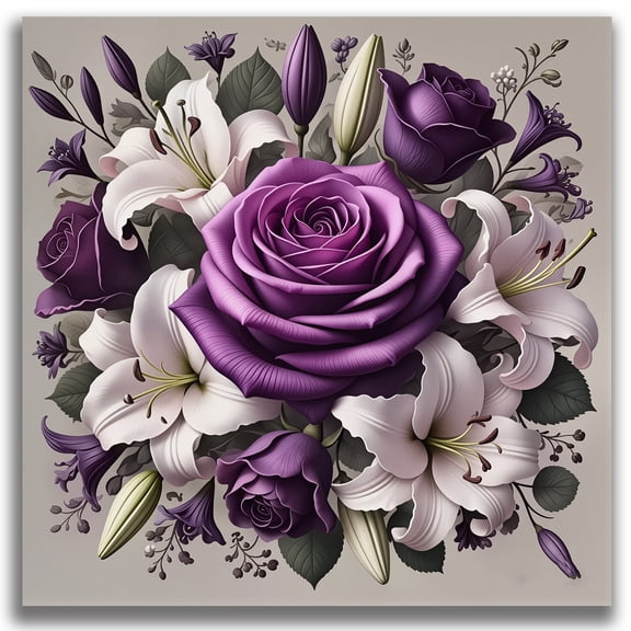 Mosflare 5D Diamond Painting Kit-Flower,14x14 inch,HD Canvas Full Drill Gem Art,DIY Craft Home Wall Decor and Gift