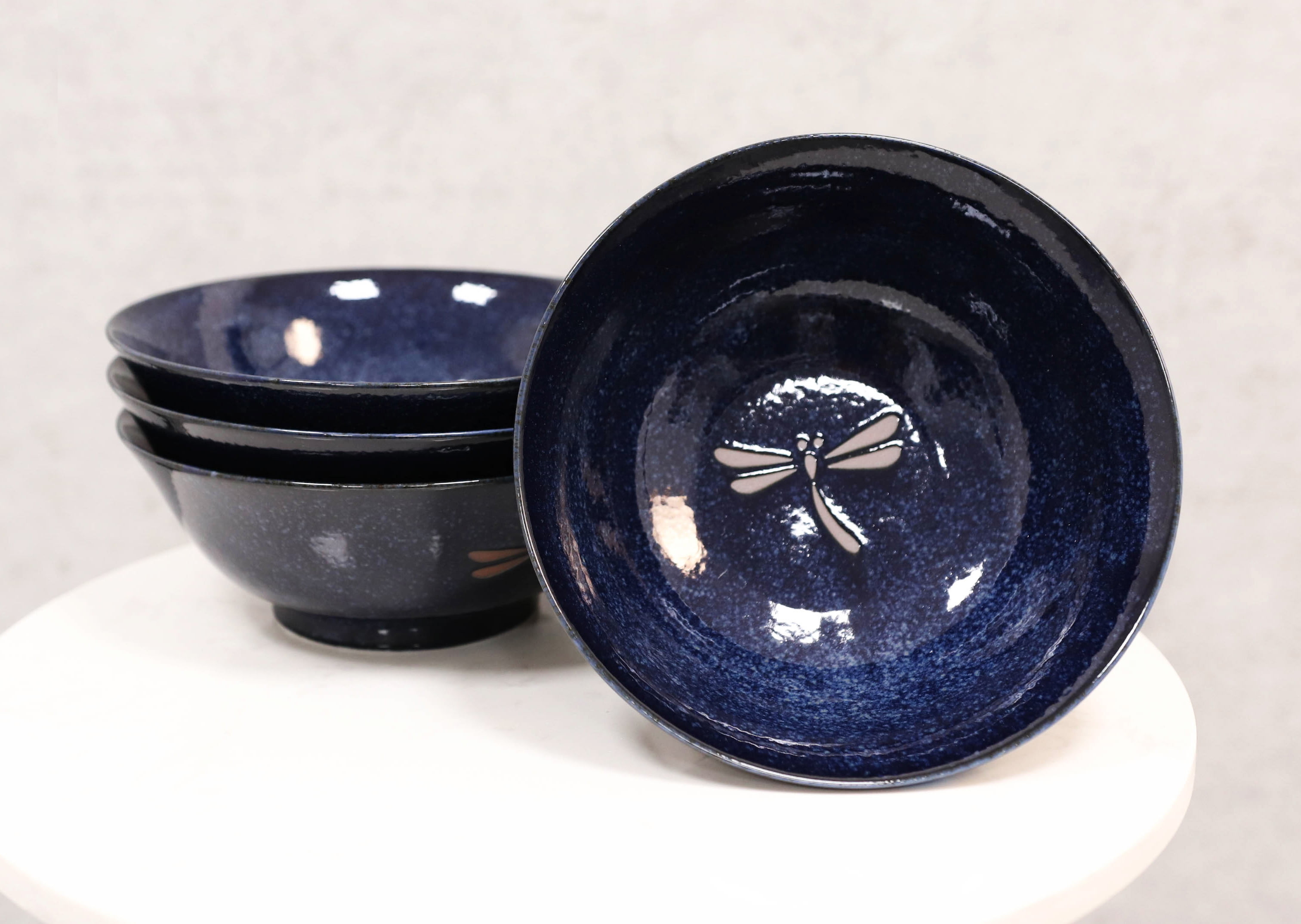 Details about   Japanese 4.75"D Porcelain Rice Soup Bowl Blue Owl Couple Branch Made in Japan 