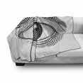 thumbnail image 3 of Eyeball Soft Flannel Fleece Blanket, Geometric Lines Circles Pattern Vintage Woodcut Design Inspired Illustration, Cozy Plush for Indoor and Outdoor Use, 50" x 60", Black and White, by Ambesonne, 3 of 6